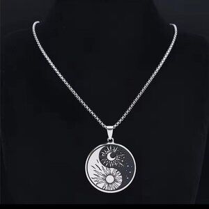 Yin Yang Necklace Pendant Stainless Steel #1457